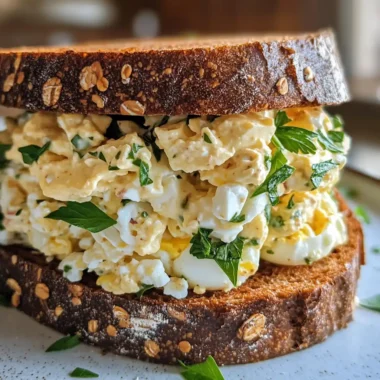High Protein Egg Salad Sandwich on Whole Grain Bread