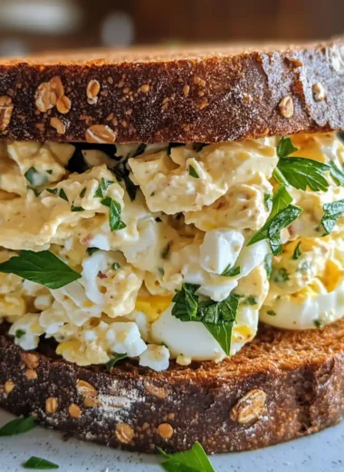 High Protein Egg Salad Sandwich on Whole Grain Bread