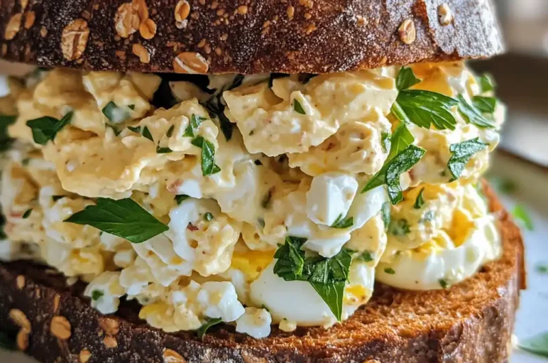 High Protein Egg Salad Sandwich on Whole Grain Bread