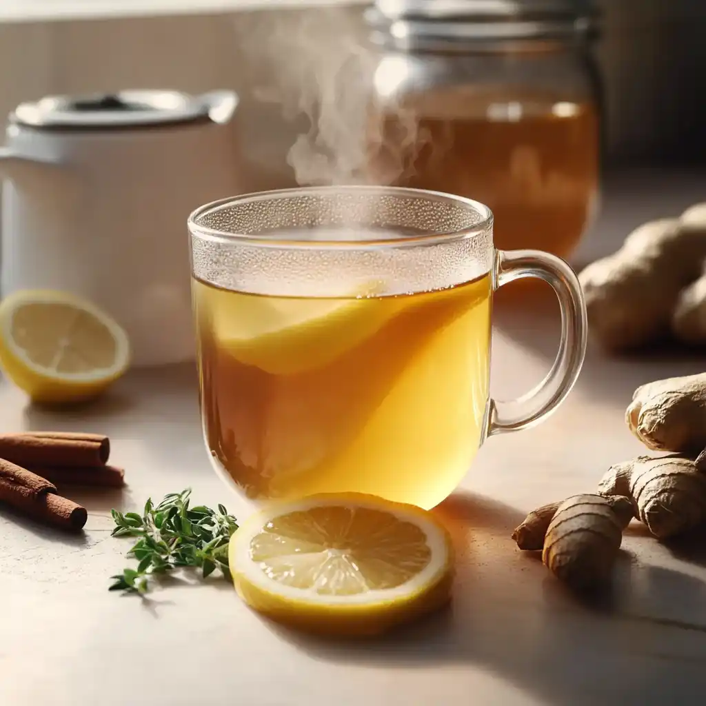 Easy natural Mounjaro tea recipe with ginger and lemon