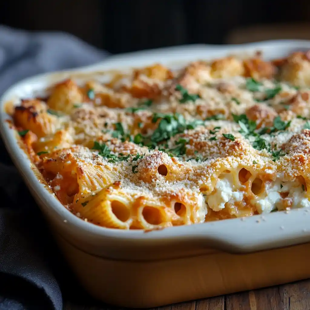 Cottage cheese dinner recipe with baked pasta