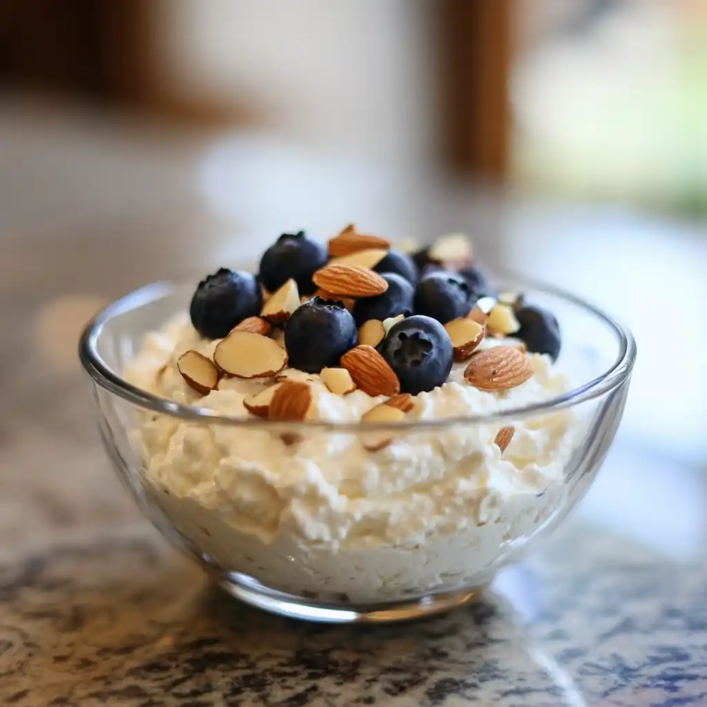 Whipped cottage cheese sweet recipe with fruit