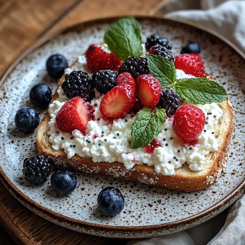 Cottage cheese recipes for breakfast with toast and fruit