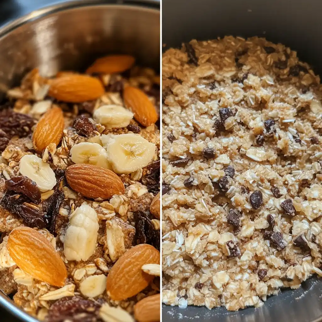 making banana trail mix breakfast bars step-by-step