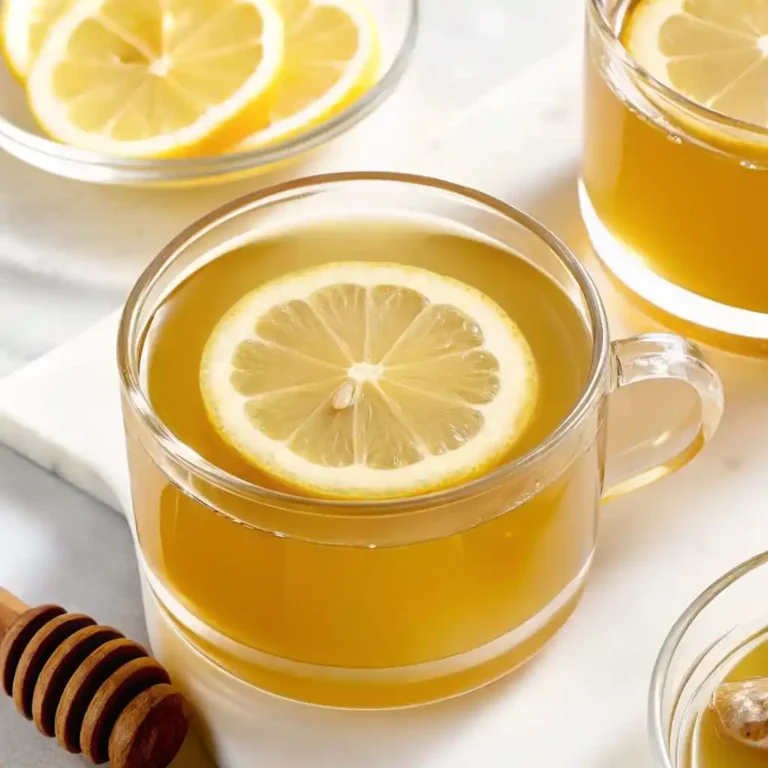 Green tea drink recipe for a healthy boost in a glass with lemon and mint