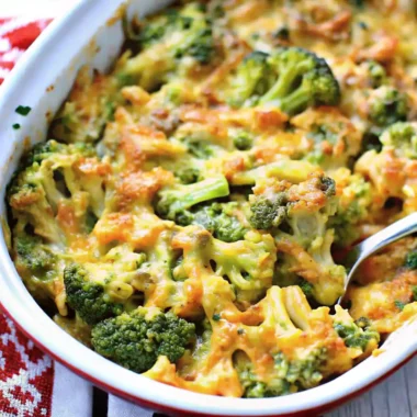 broccoli cheese casserole with golden topping