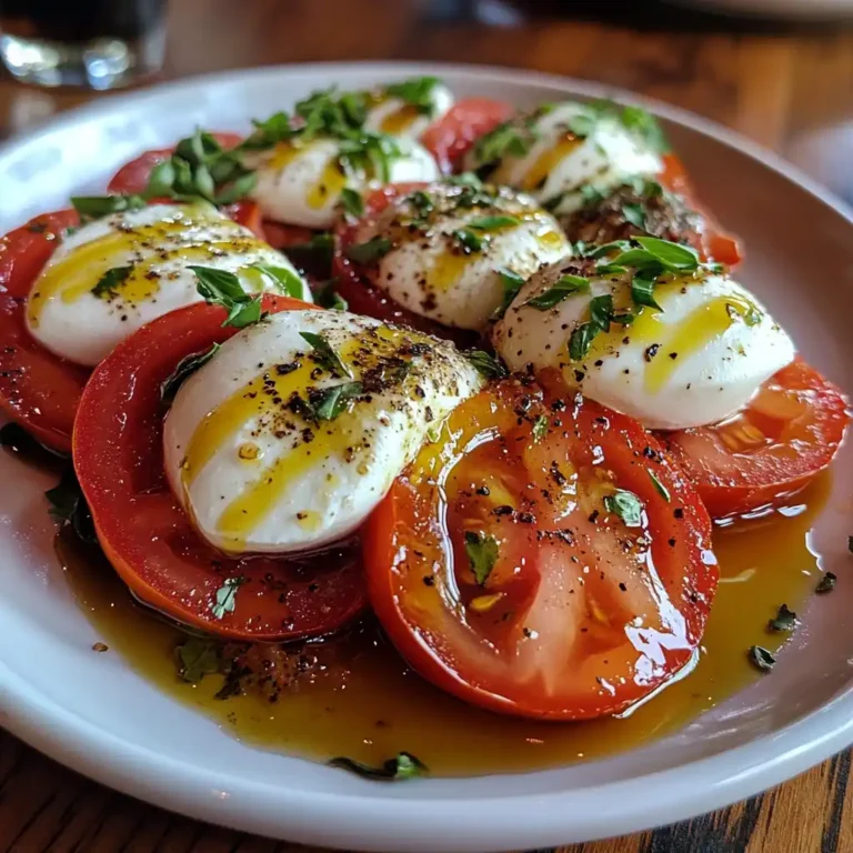 Classic Caprese Salad with heirloom tomatoes and mozzarella