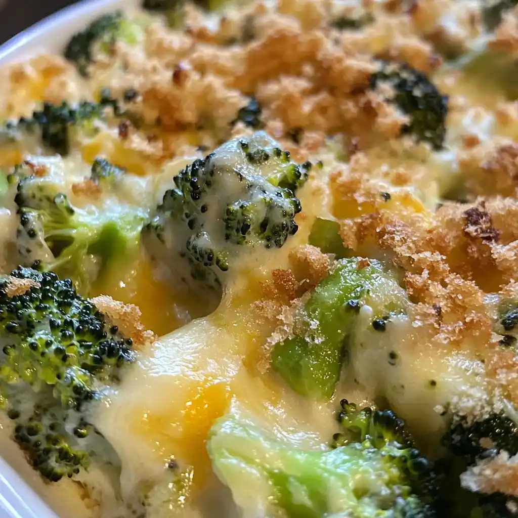 paula deen broccoli cheese casserole slice