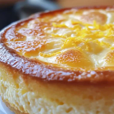 Classic Italian ricotta cheesecake with golden crust and lemon zest