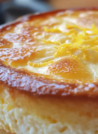 Classic Italian ricotta cheesecake with golden crust and lemon zest
