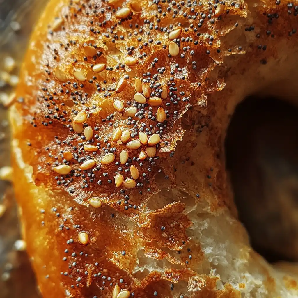 Baker hand-rolling traditional New York bagel dough
