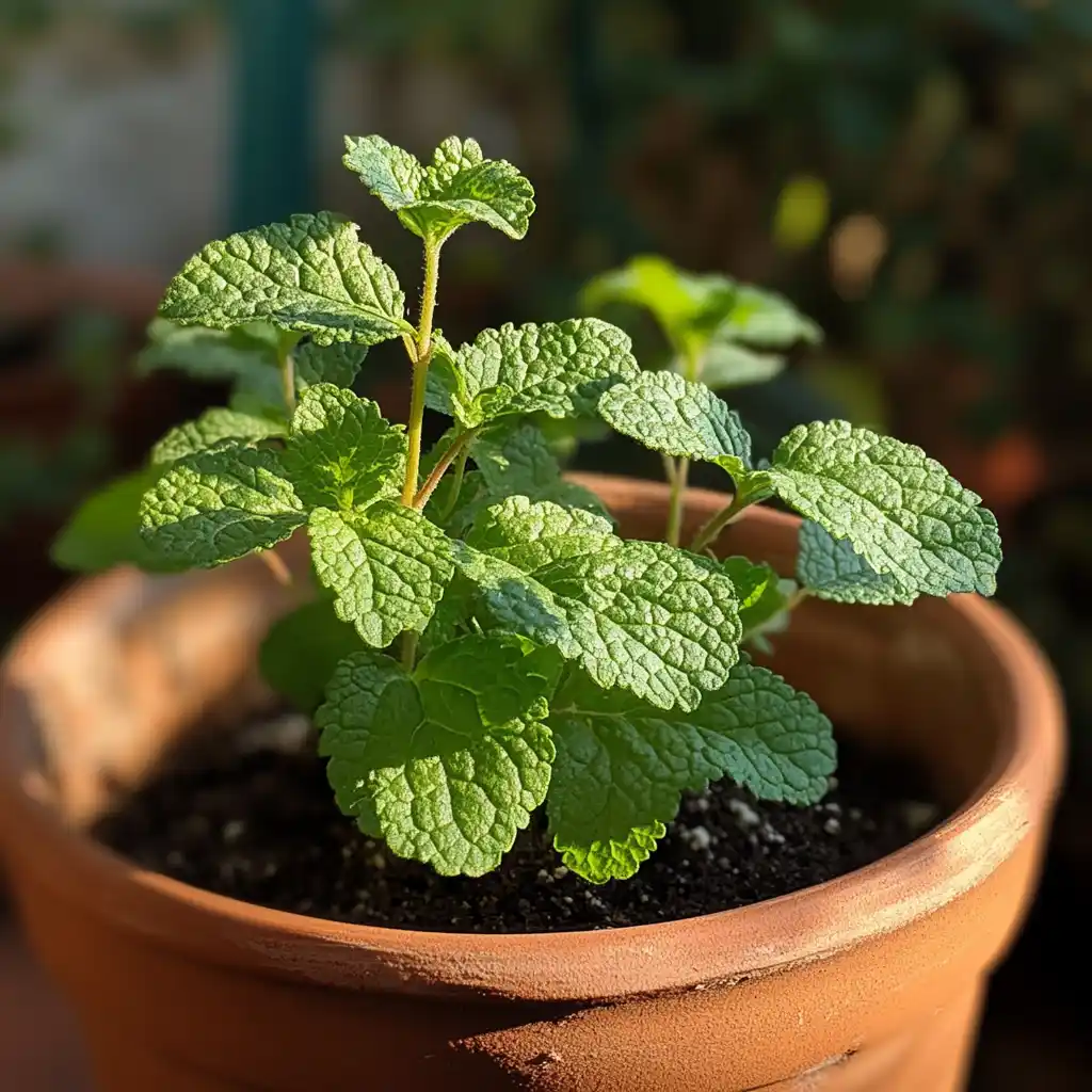 Lemon balm plant grown for homemade weight loss recipe