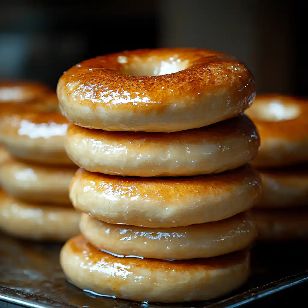 Traditional NYC bagels with boiled crust