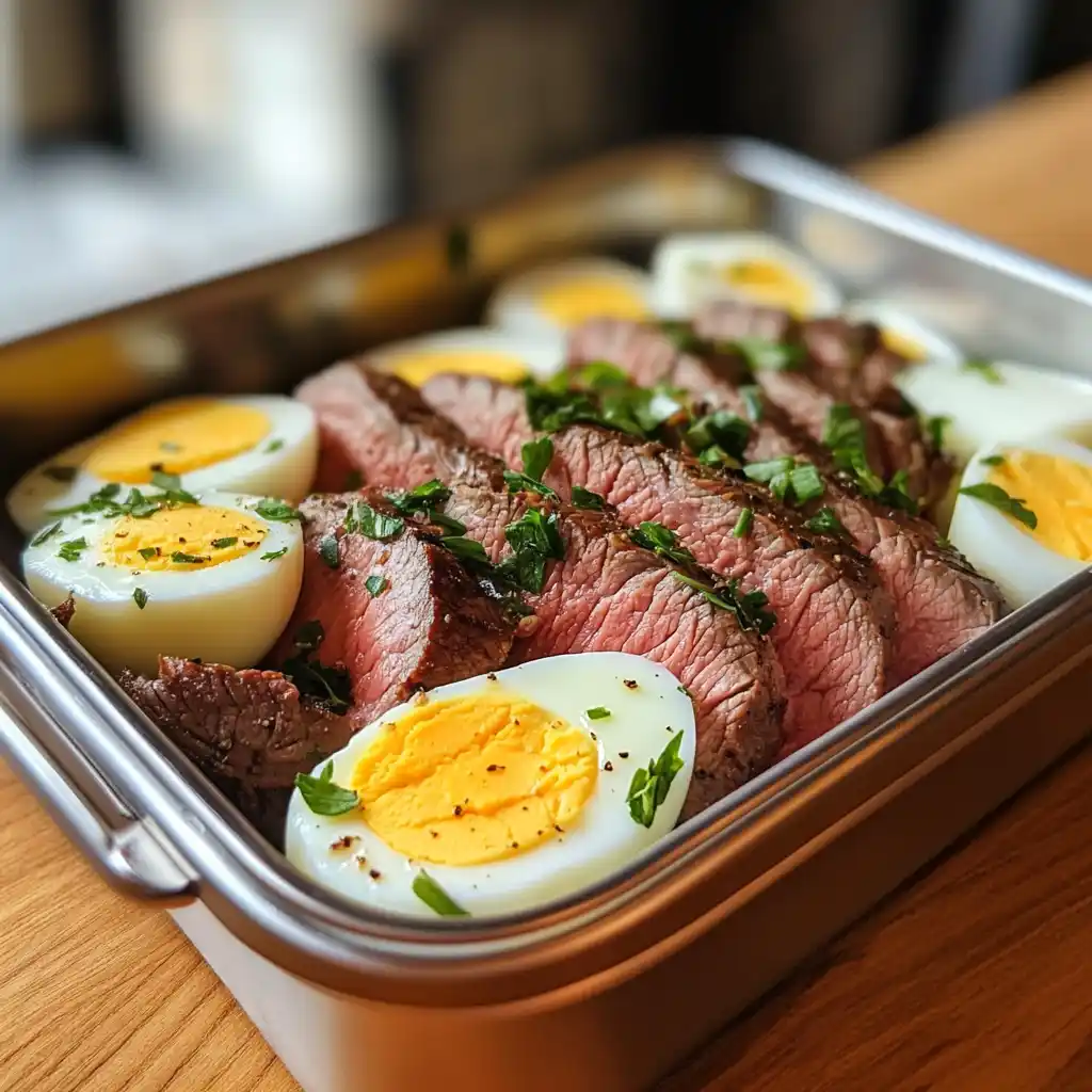 Meal prep with steak and eggs for carnivore diet recipes