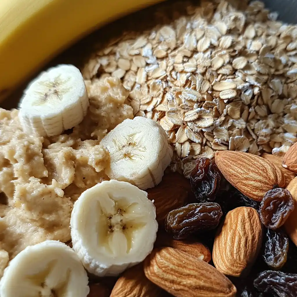 banana trail mix breakfast bar ingredients in kitchen