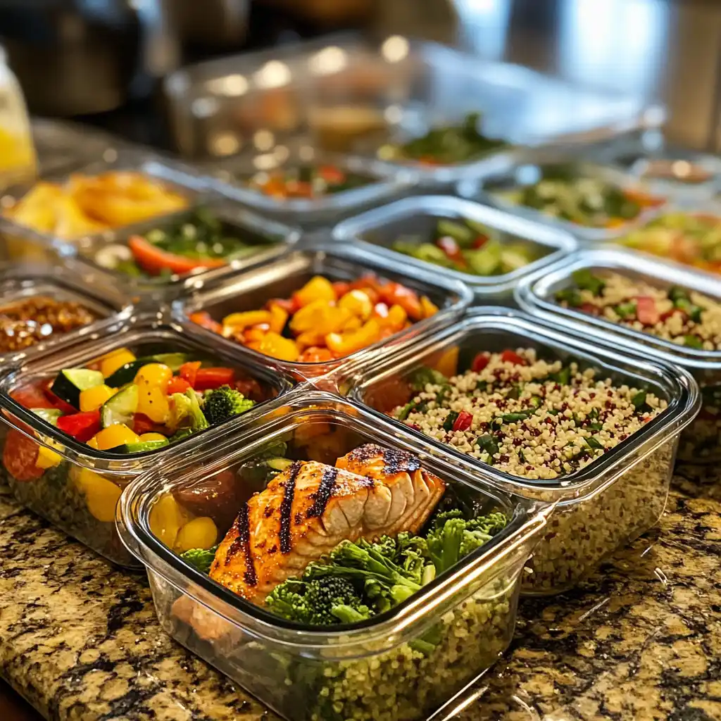 Glass containers used for healthy meal prep