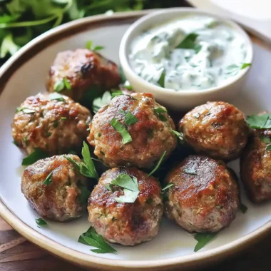 Juicy lamb meatballs with tzatziki