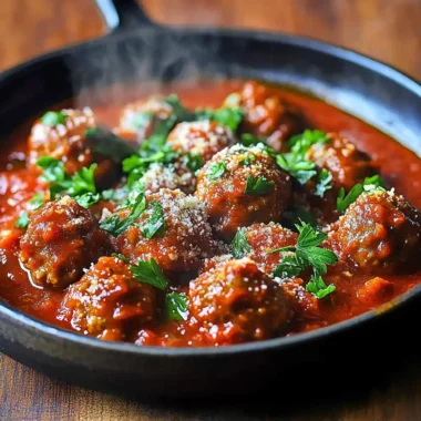 spicy meatballs in tomato sauce