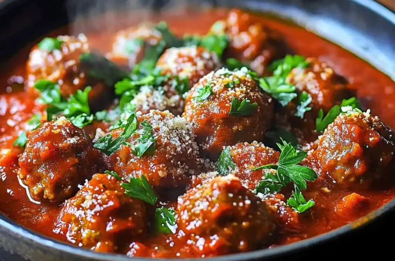 spicy meatballs in tomato sauce