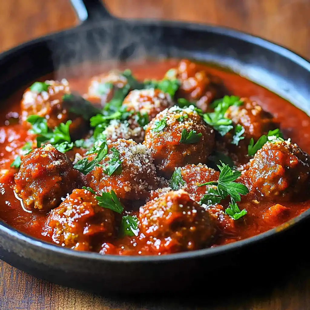 spicy meatballs in tomato sauce