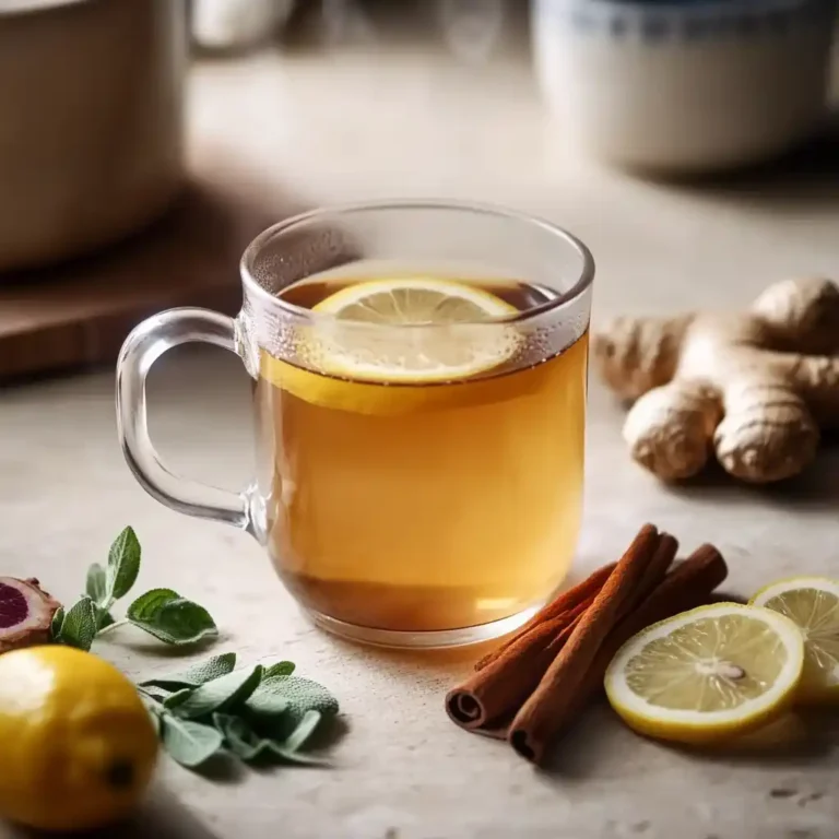 Easy natural Mounjaro tea recipe with ginger and lemon