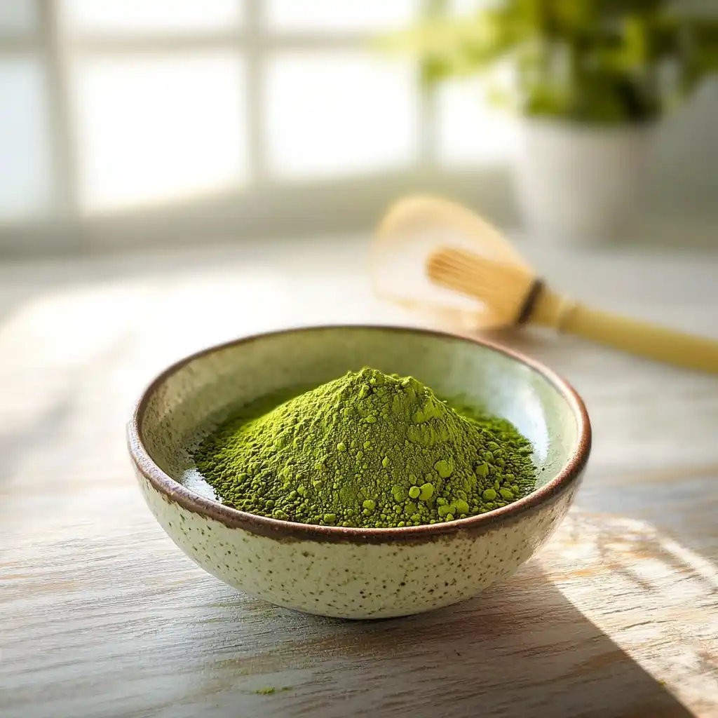 Traditional Japanese matcha tea guide setup with tools
