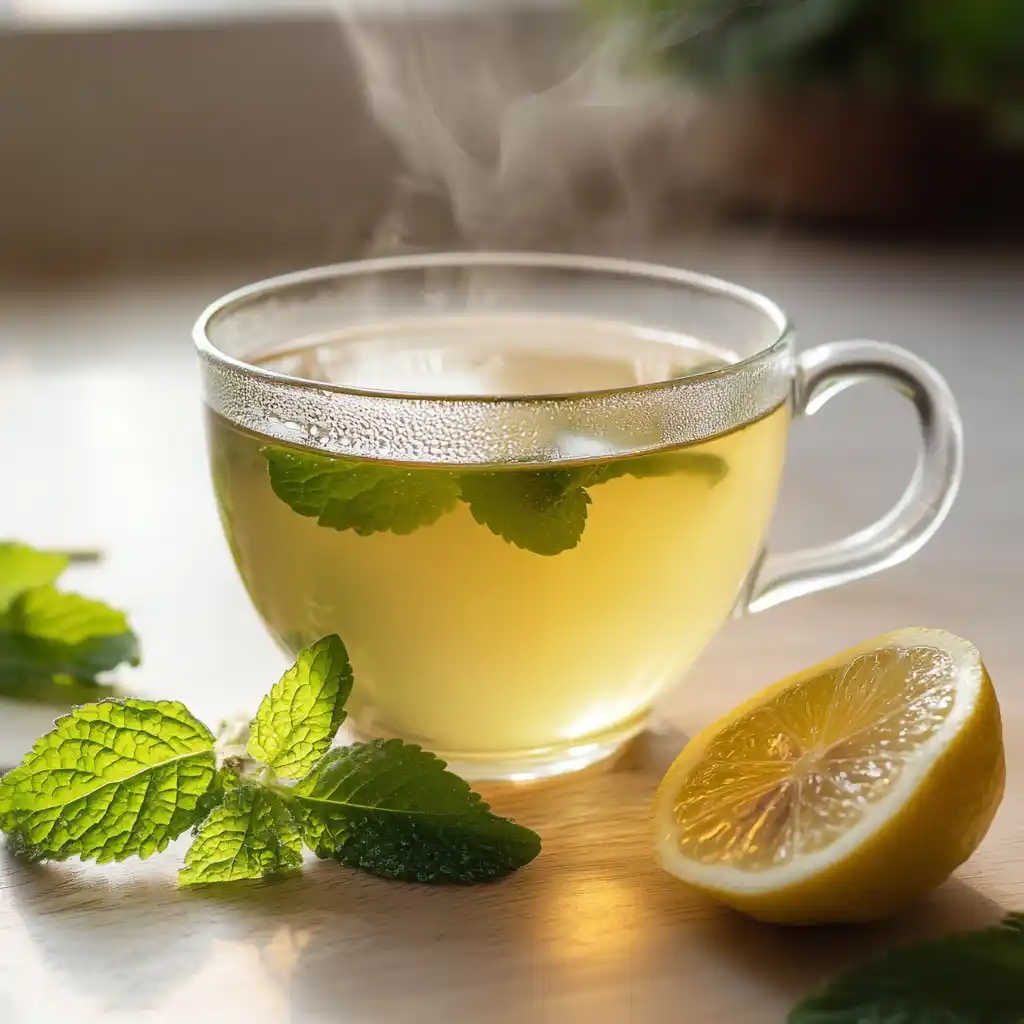 lemon balm recipe for weight loss herbal tea in a cup