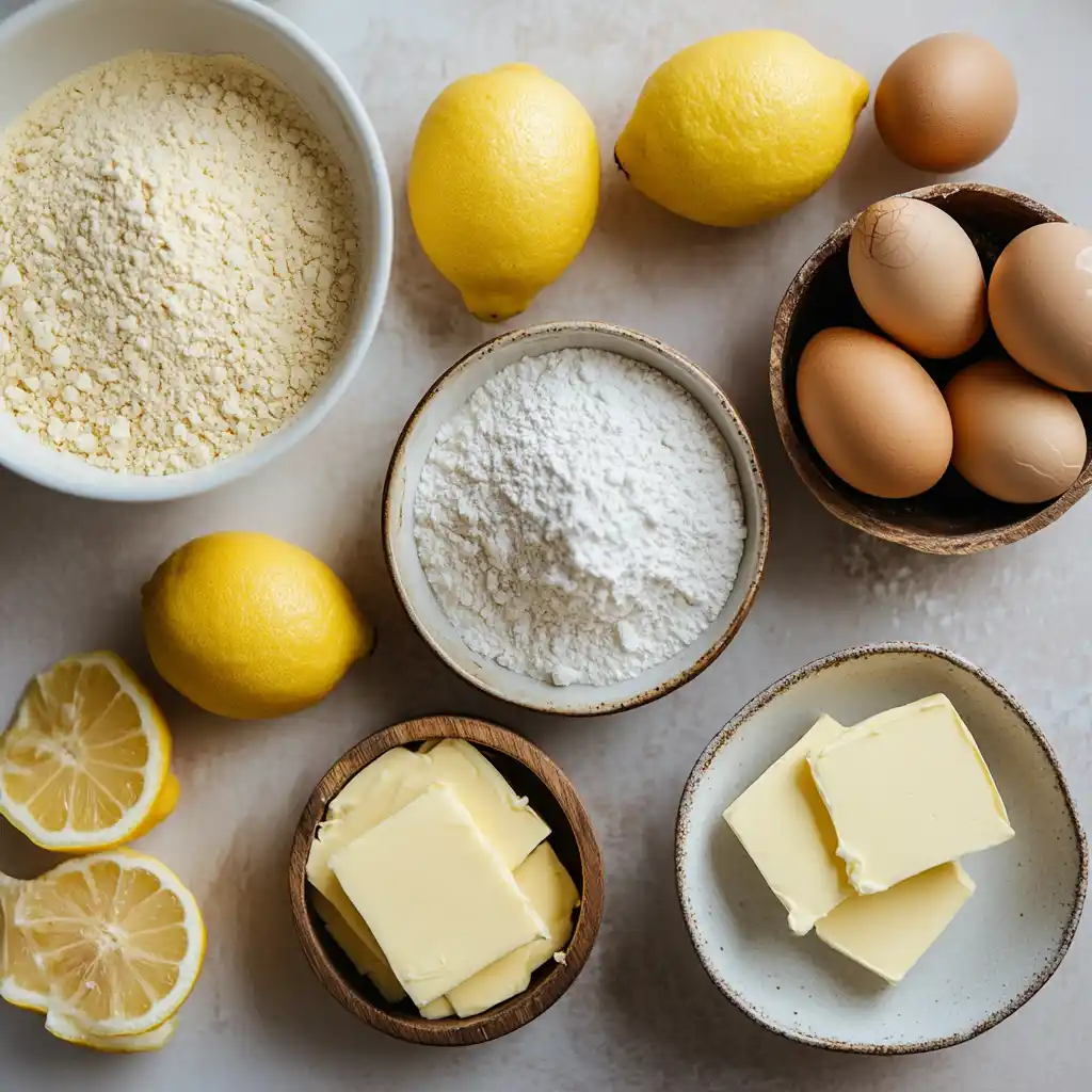 Ingredients for lemon cream cake recipe