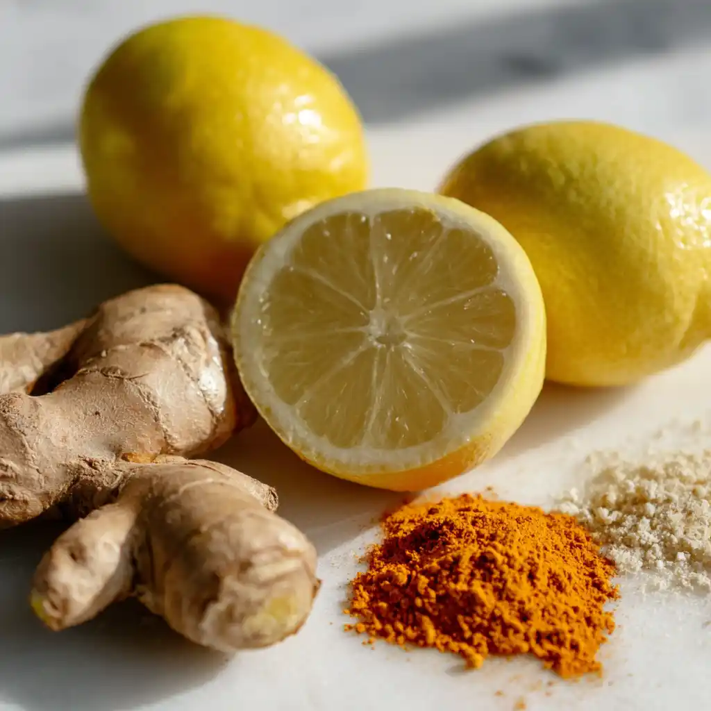 Cleanse detox juice ingredients lemon ginger turmeric