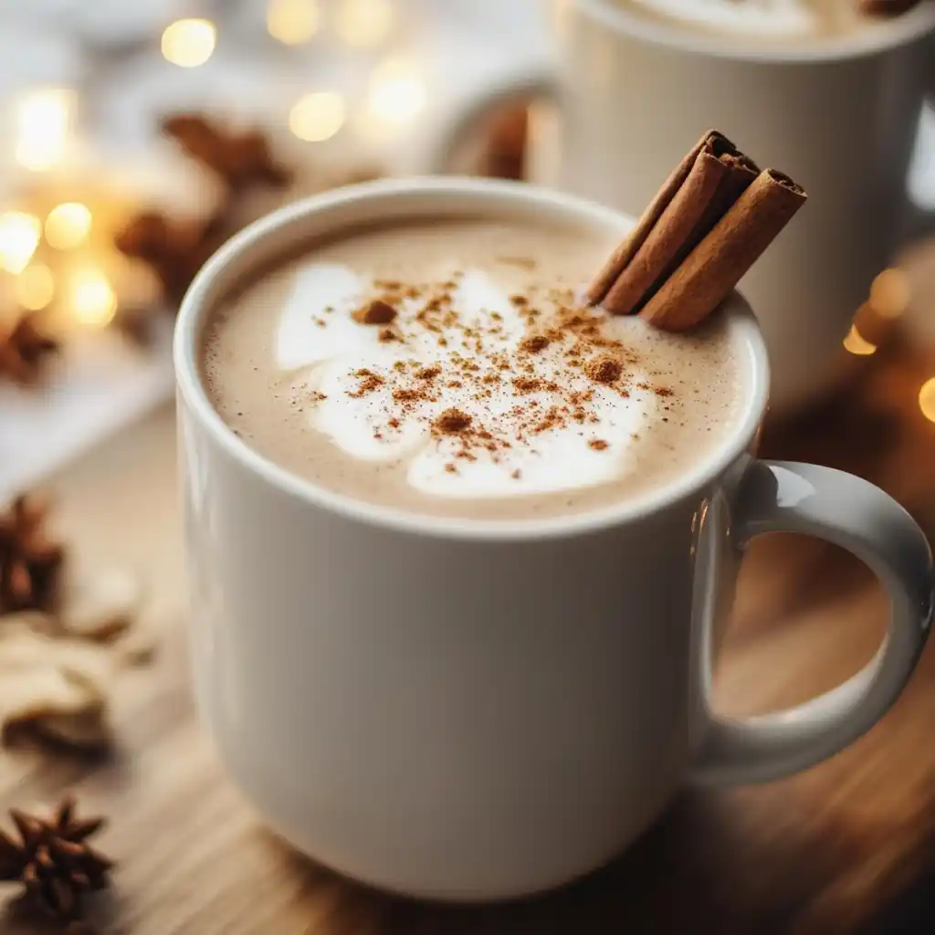 low calorie gingerbread latte with cinnamon