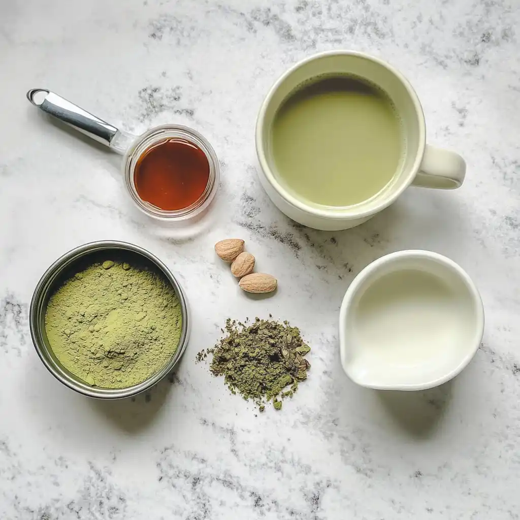  ingredients for low calorie iced matcha latte