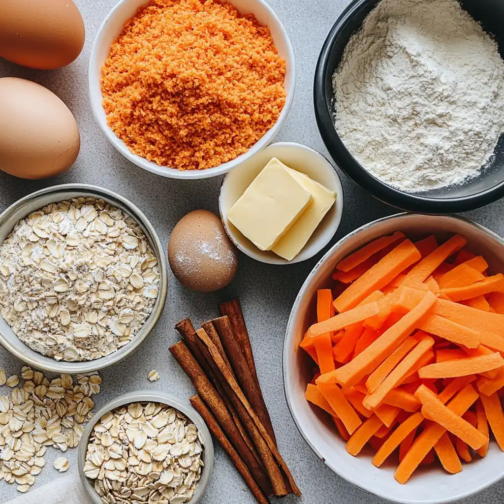 ingredients for baking carrot cake cookies