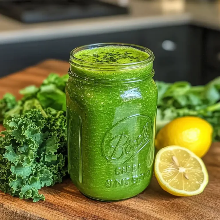 Green detox smoothie with fresh ingredients