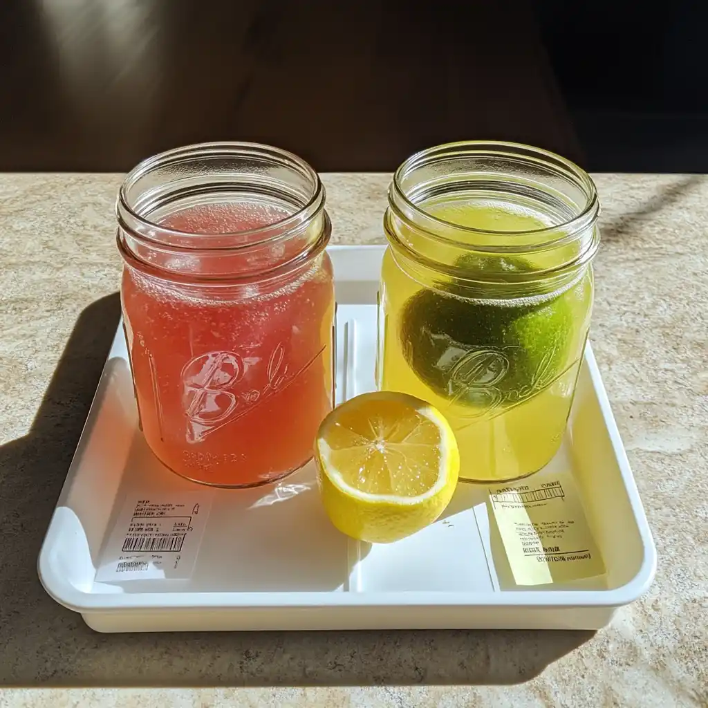 Lemon vs lime pink salt drink comparison
