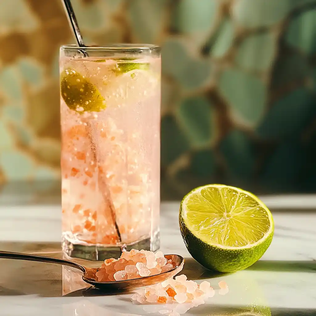 Lime pink salt water with Himalayan salt