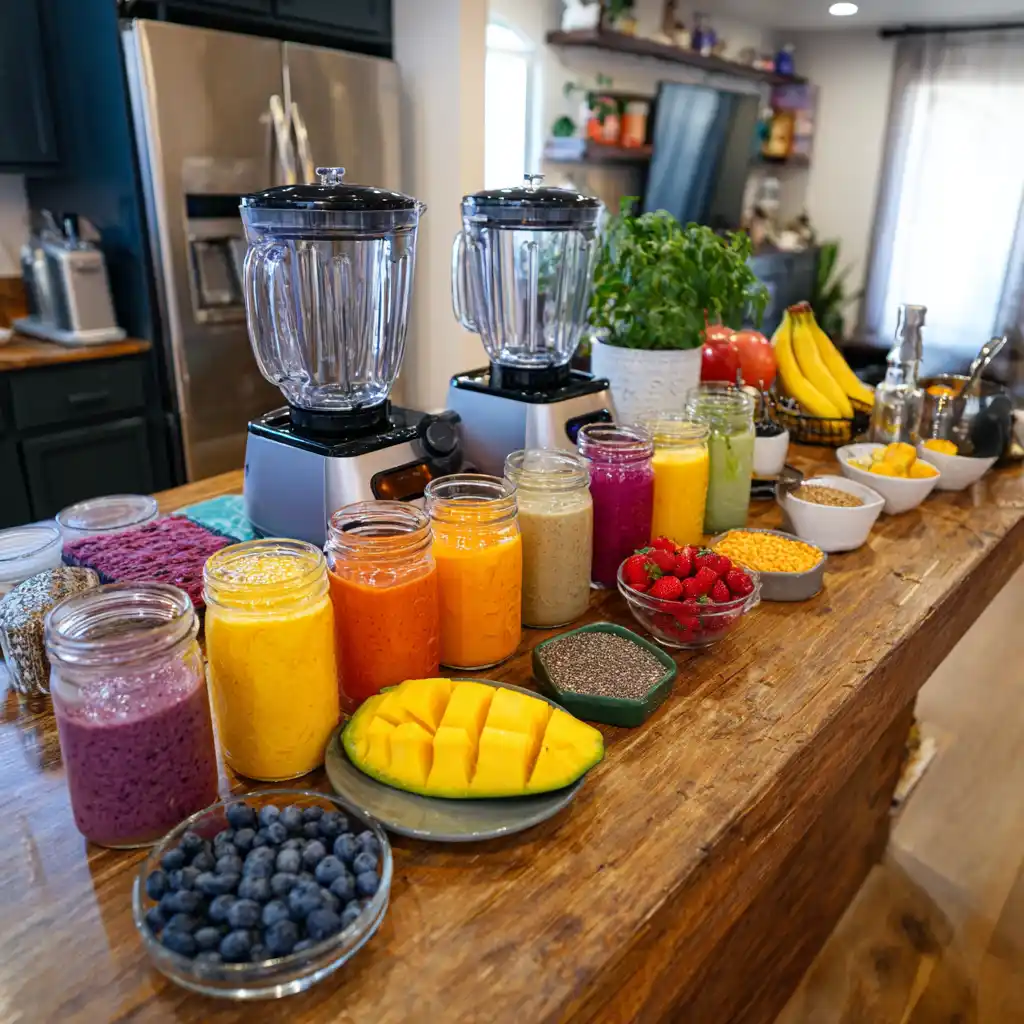 smoothie party bar setup national smoothie day