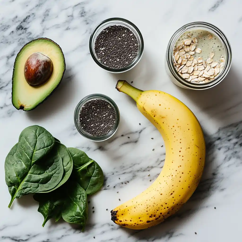 Ingredients for healthy smoothie recipes on kitchen counter