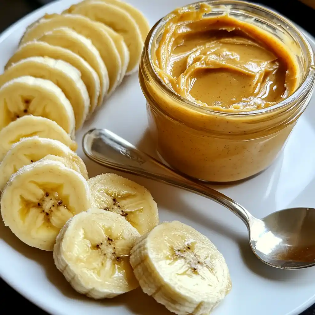 natural peanut butter and frozen banana slices