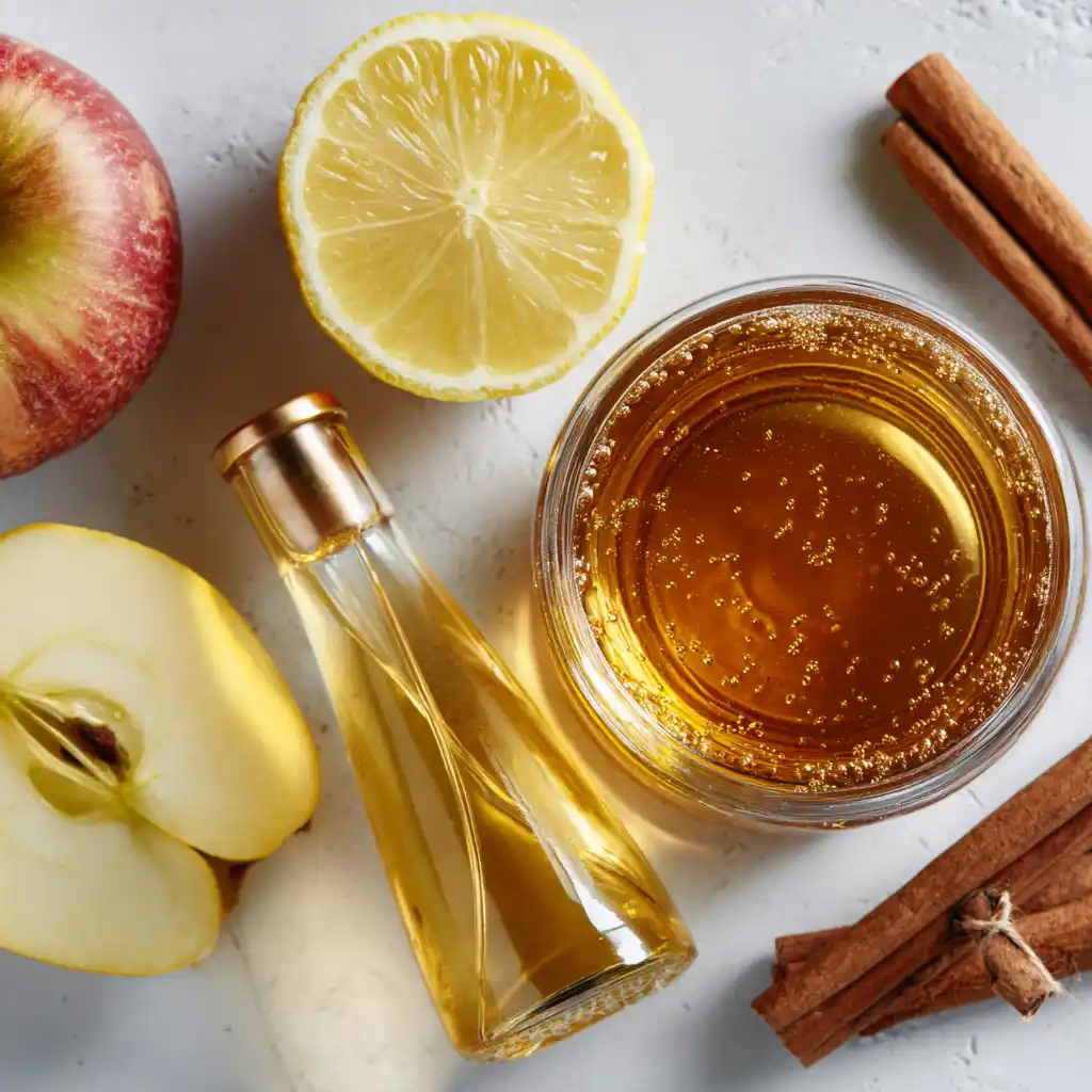 Ingredients for apple cider vinegar detox drink recipe