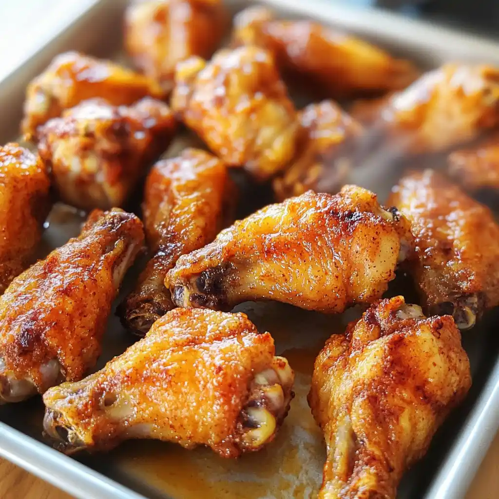 Crispy baked chicken wings fresh from the oven