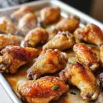 Crispy baked chicken wings fresh from the oven