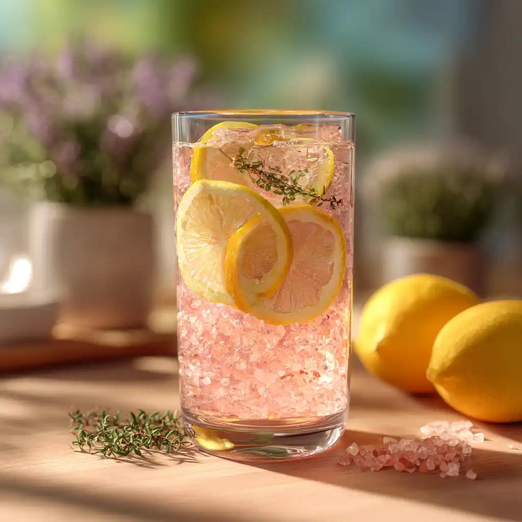 Pink salt weight loss recipe for women detox drink with lemon