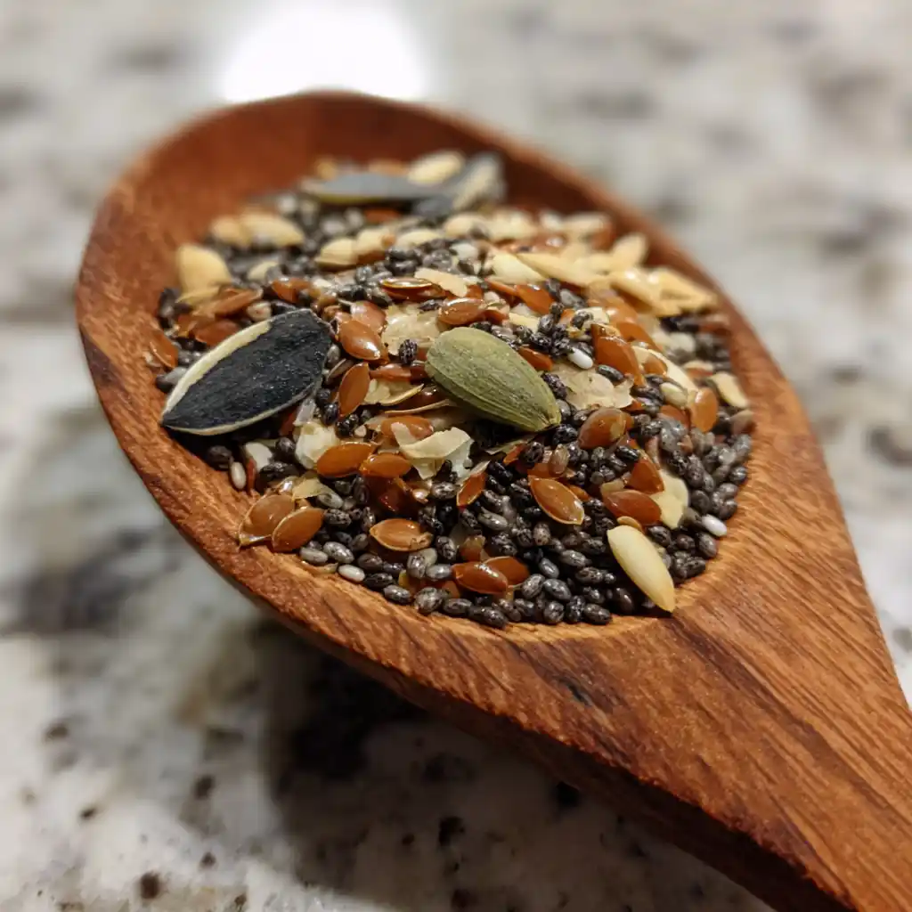 Bariatric seed recipe fat-burning mix in spoon