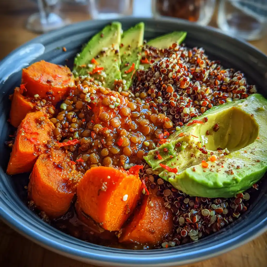 High-protein plant based bowl for meal prep