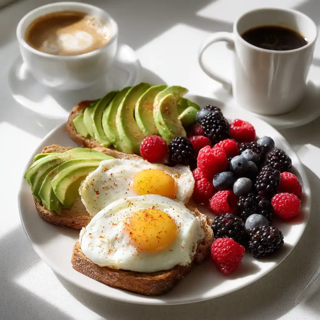 Teen preparing 5 ingredient smoothie breakfast