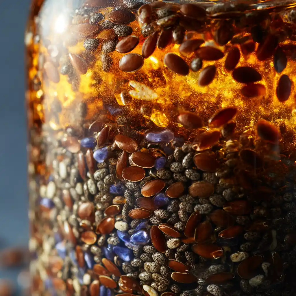 Soaked chia and flax seeds for bariatric seed recipe